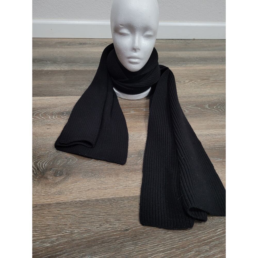 Zara Black Cable Knit Scarf Chunky‎ 23 x 70 Soft #9A